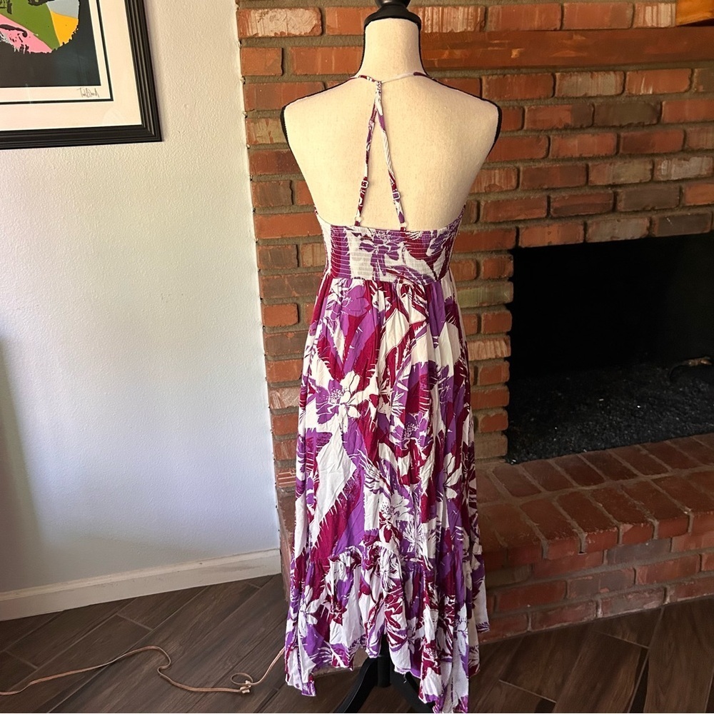 Free People Intimately Heat Wave Printed Maxi Slip Dress in Purple Sz XS - Picture 7 of 9